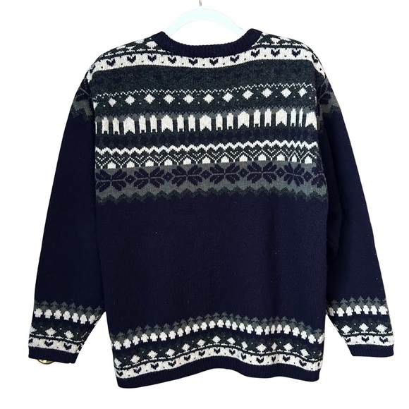 Mac & Jac Vintage 100% Wool Fair Isle Sweater Cardigan - Picture 3 of 8